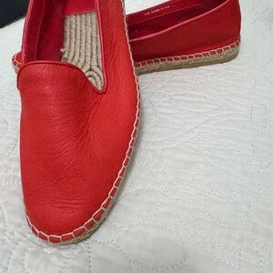 Red Leather Espadrilles